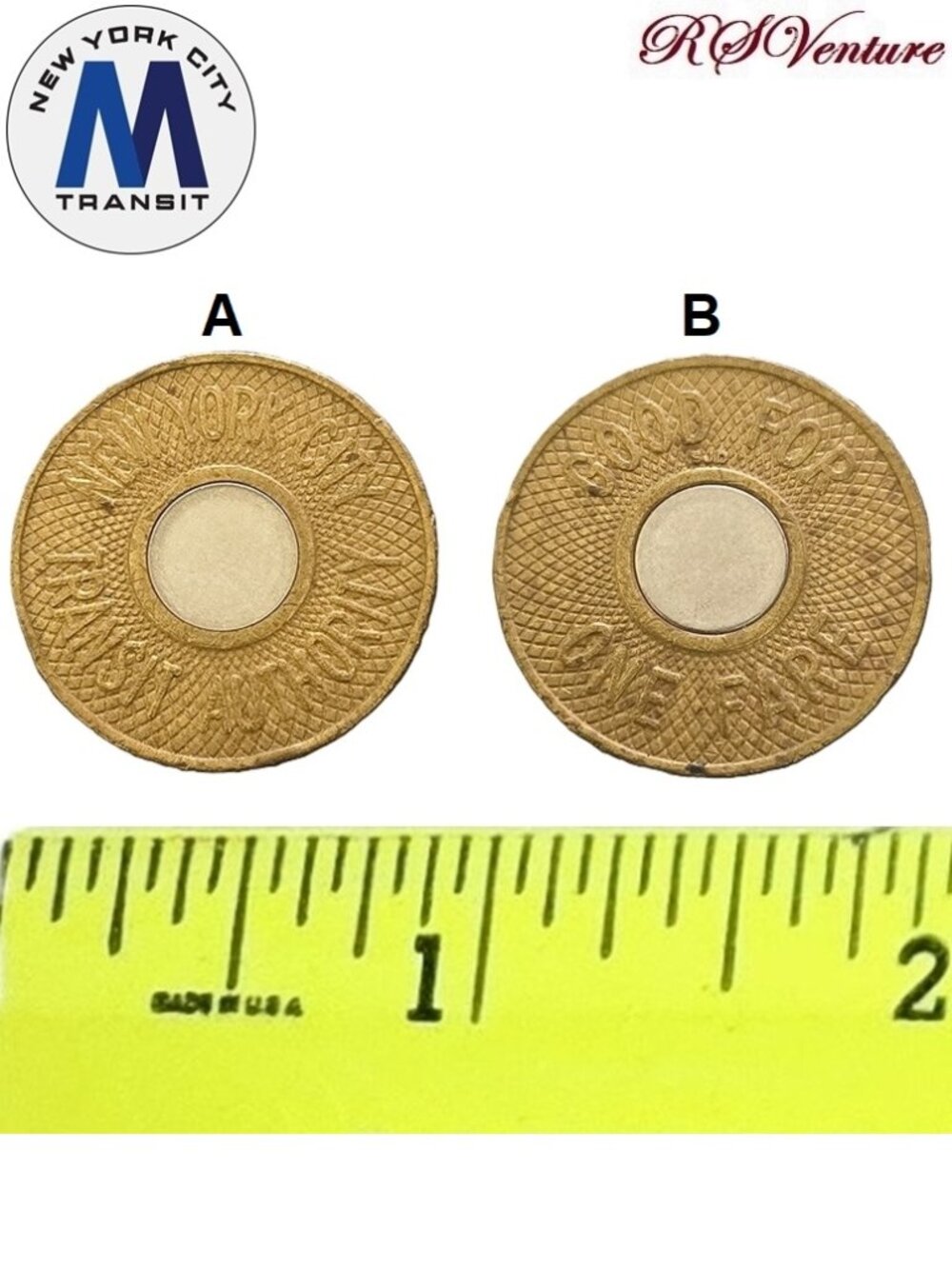 Vintage 1986-1995 NYC Transit Authority Subway Token.